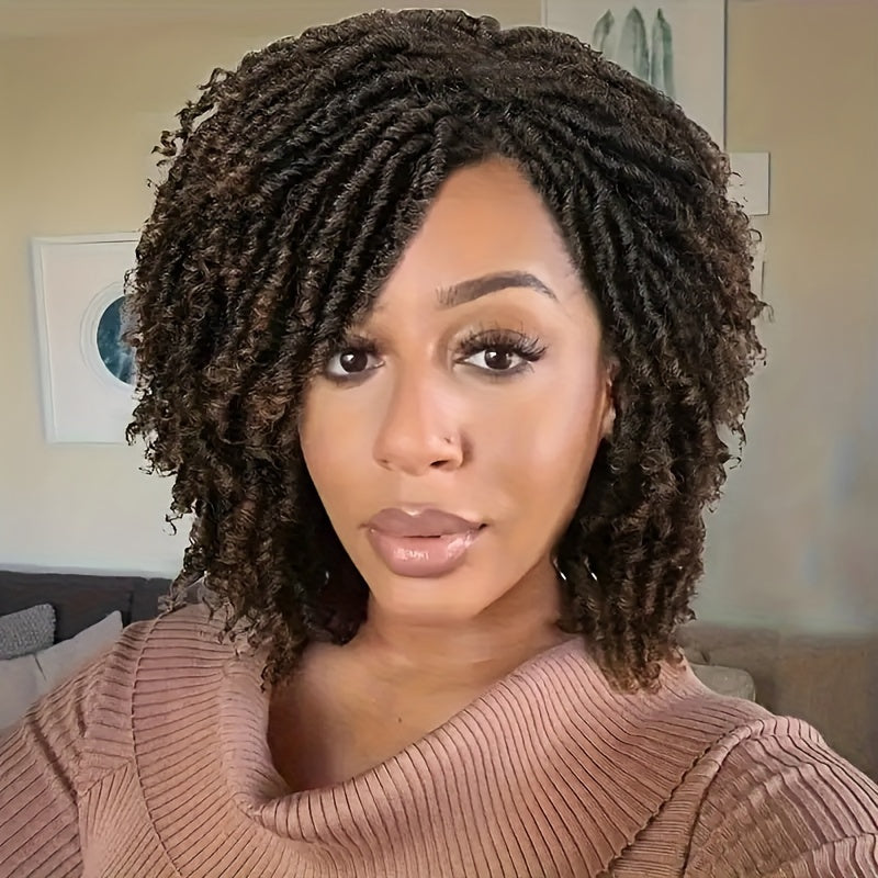 Dreadlock Wig Short Braided Wigs For Women And Man Afro Bob Black Crochet Twist Hair Dreadlocks Wigs Synthetic Wig Layered Breathable Faux Locs Braids Afro Wigs For Women